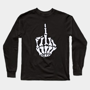 Skeleton Middle finger Long Sleeve T-Shirt